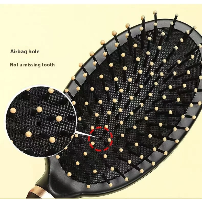 High Quality Black ABS Antistatic Rib Comb Salon Curly Hair Brush Set with Plastic Handle Custom Logo Home Use details