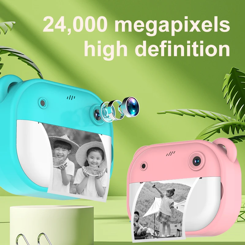 Factory Instant Kids Camera Printer HD Thermal Photo Selfie Video Digital Inkless Printer Instant mini impresora