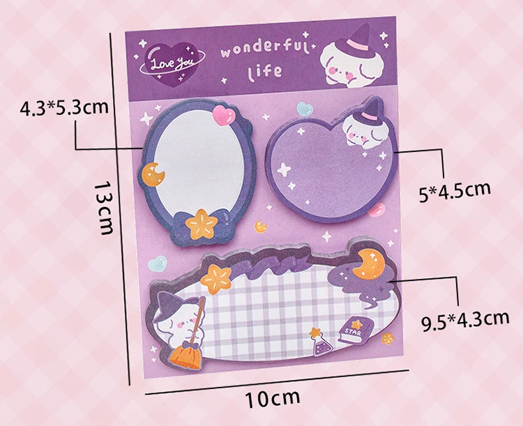 Cute Cartoon Sticky Notes Pack - Creative Self-Adhesive Memo Pads for ...