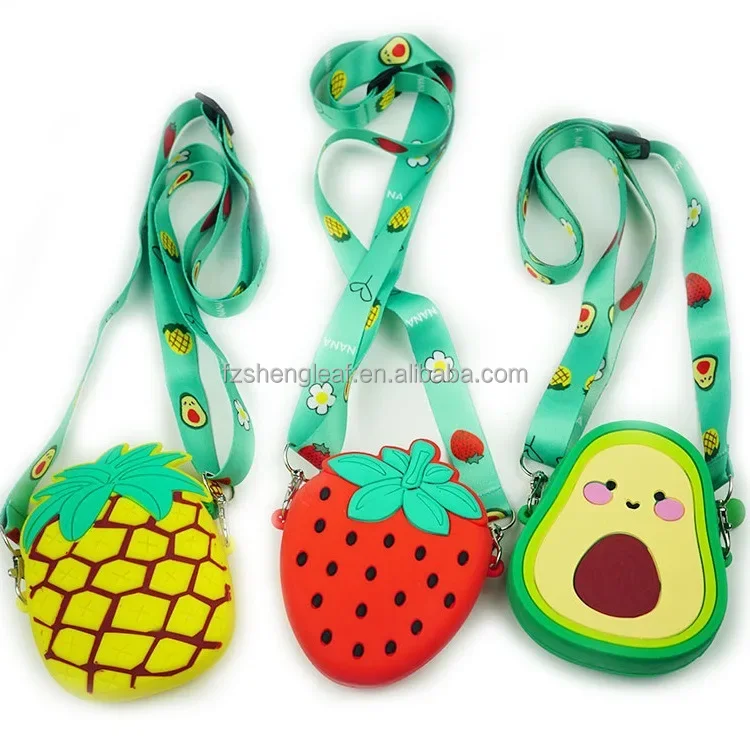product japanese style mini fruit custom childrens silicone shoulder bags cute cartoon pouch purse for girl beautiful handbags for kids-0