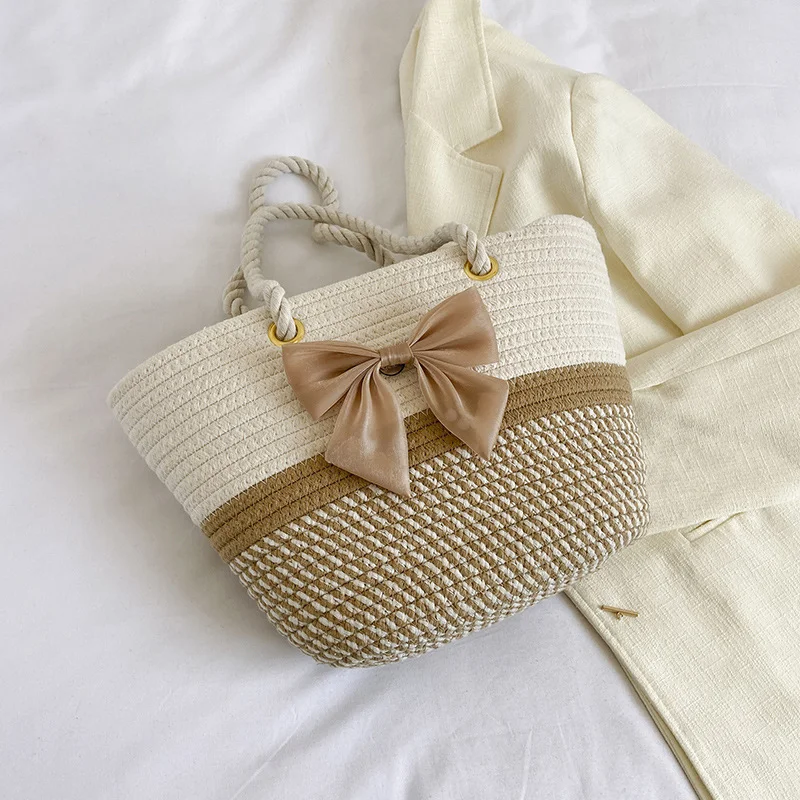 HUAYI 2024 New Cotton rope braided color customized Hand-woven bag