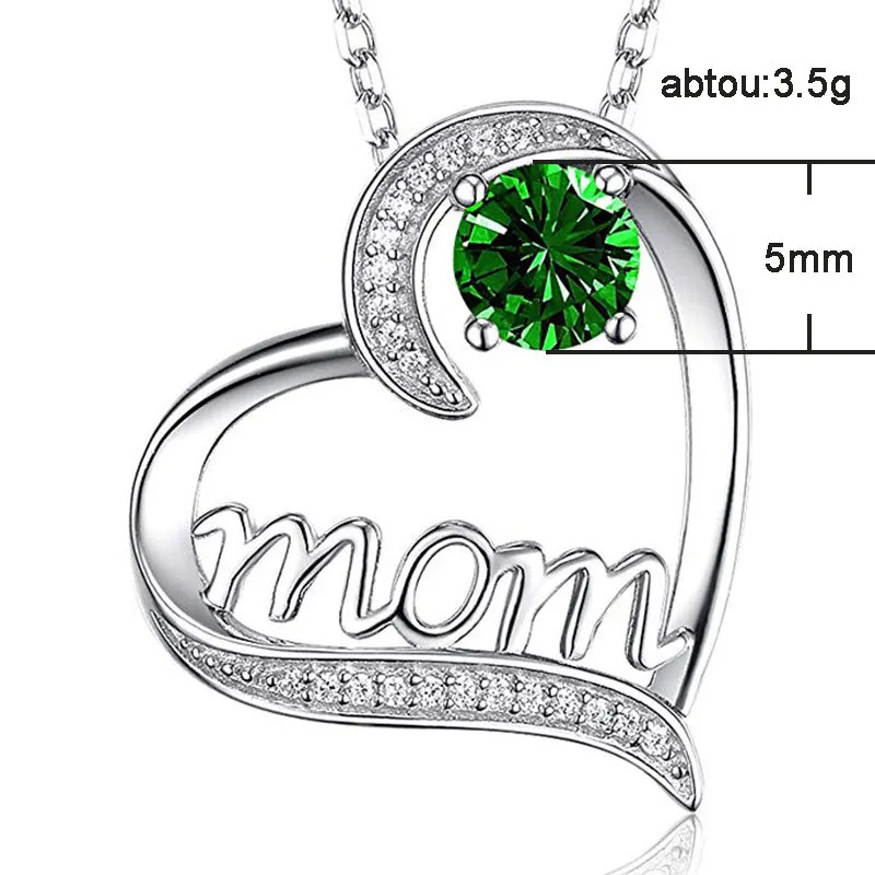2021 mama necklace gift silver copper cheap crystal stone mothers day gift mom day necklace wholesale