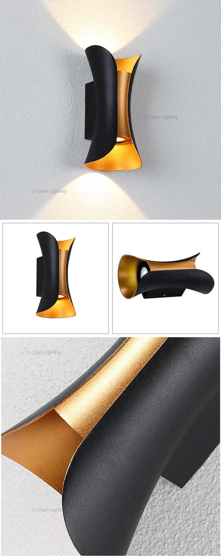 bd14 hotel outdoor lighting hanging surface mounted lantern corridor modern led wall lamp ip65 up down wall light -1