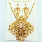 Diamond Earring New Arrival Vintage Gemstone Women Girls Jewelry Golden Diamond Necklace Earring Set