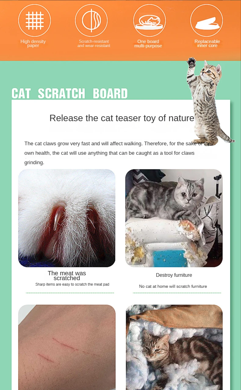 Round cat scratch board color options and sizes