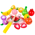 Hot Selling Montessori Education Wooden Pretend Play Fruit Vegetable Kitchen Cutting Toy For Kids