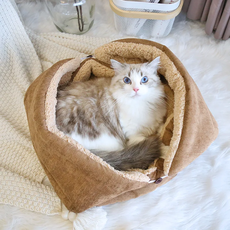 product 3 in 1 multifunction cat bed fluffy foldable cat bed pet bedding mats coral fleece cat nest bed-49