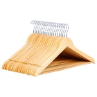 Hanger Wood High Quality Customized LOGO Laundry Hotel Household Hanger Non-slip Solid Wood Hanger