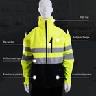 Jacket Reflective Waterproof Windproof Hooded Workwear Safety Jacket