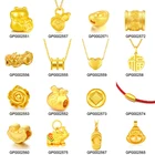 Gold Pendant Gold 24k Pure Gold 3D Hard Gold Classic Charms Heart Pendant Necklace Women's Jewelry