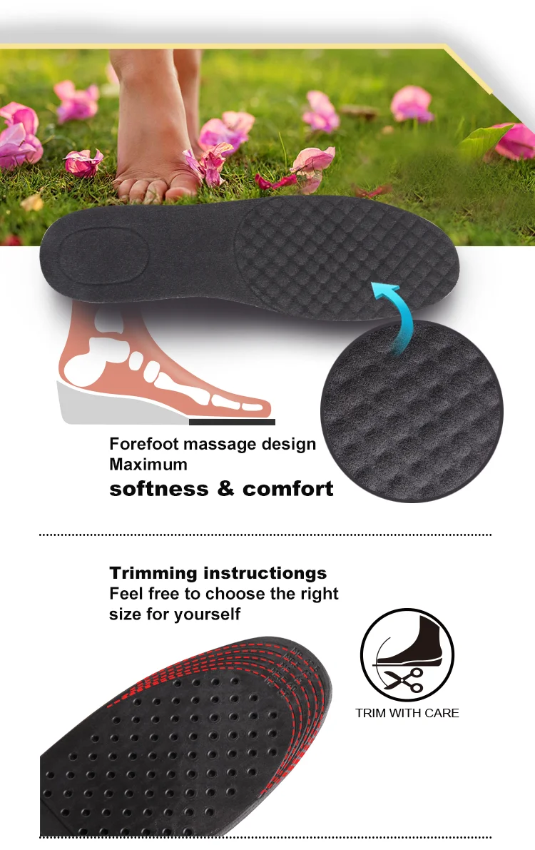 Height Increase Insoles 4 Layerair Cushion Taller Shoes Insoles Heel