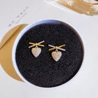 Heart Shape Earring Hot Sale Jewelry KYED0664 Wholesale Exquisite Heart Shape Small Zircon Women's Earring
