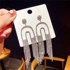 Chandelier Earrings Earrings New Crystal Flower Brincos Dangling Aretes Rhinestone Flow Comb Chandelier Earrings