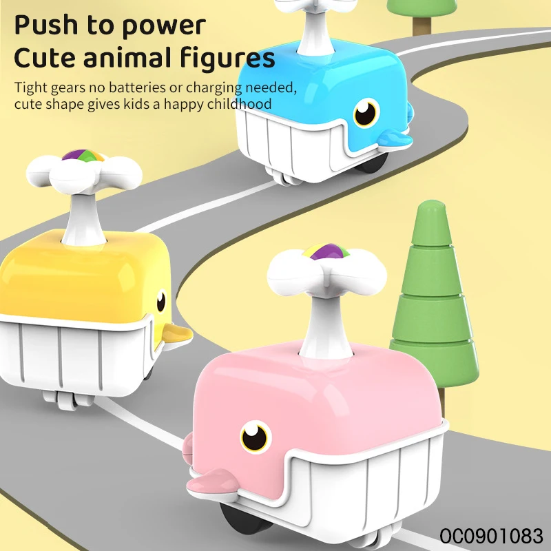 Cartoon whale car baby toys car press sliding and go car toys for kids