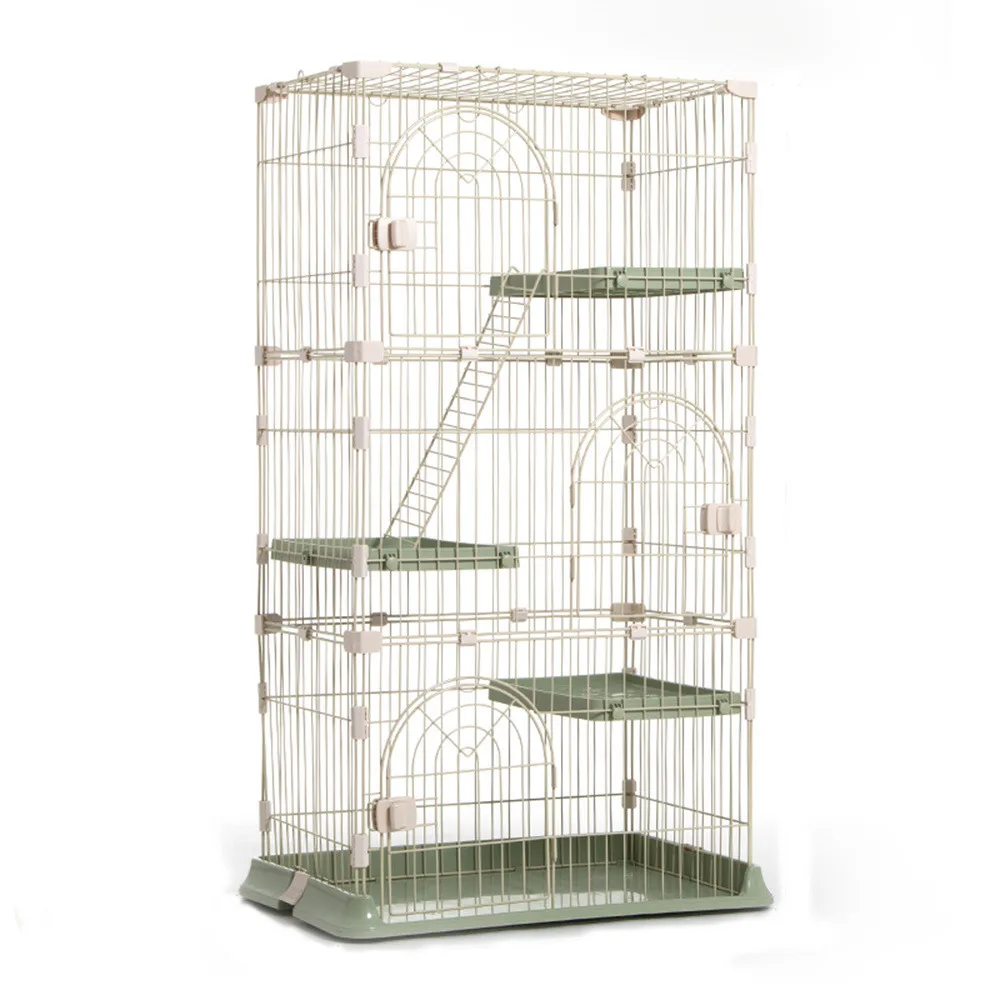 steel wire cat cage in green colour