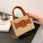 Beaded Bag Eco-Friendly Recycled Stylish Popular Woven Women'S Pearl Handle Beaded Straw Bag