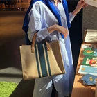 Tote Bags Wholesale New 2021 Big Large Shopping Blank Leather Handle Custom Linen Cotton Canvas Tote Bags With Pocket