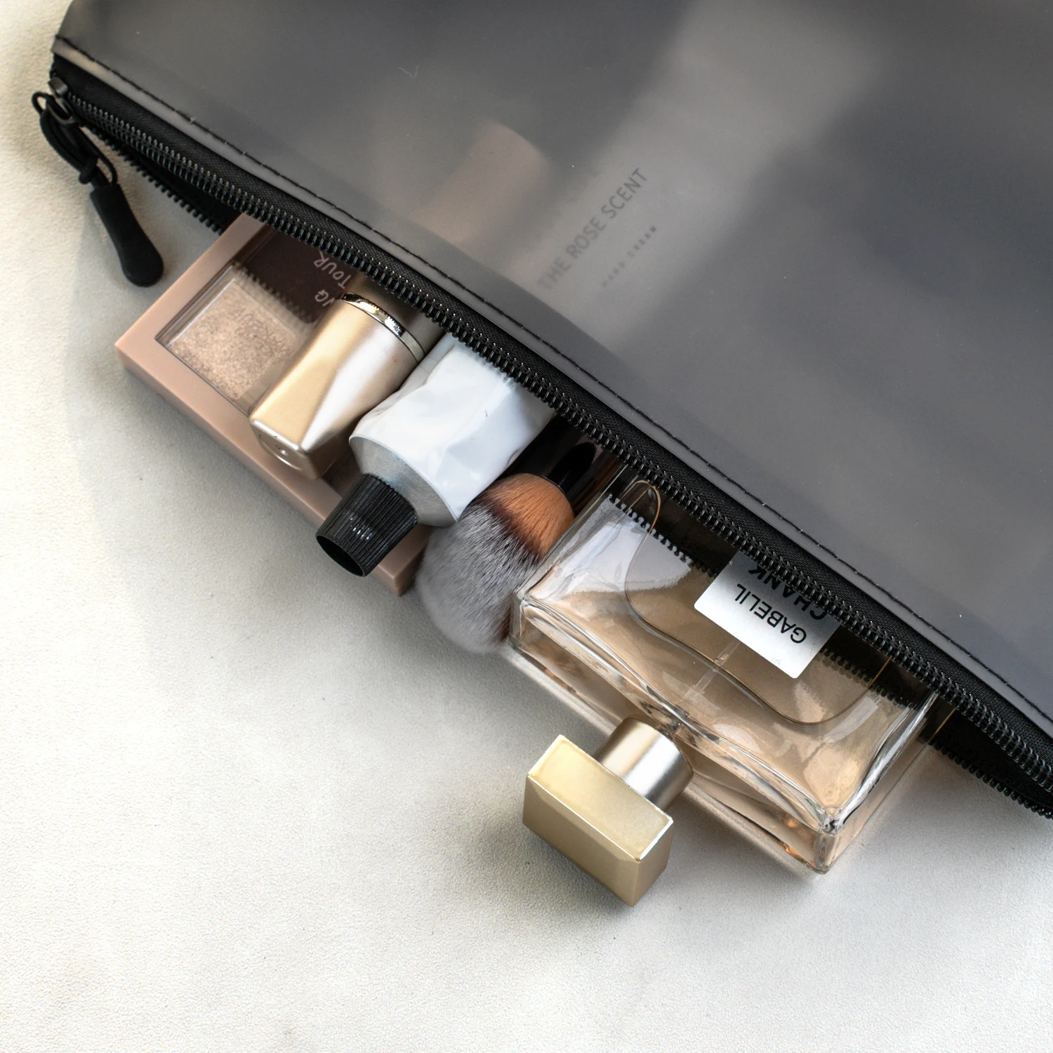 Black PVC Cosmetic Bag with Custom Logo