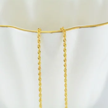 9K 10K 14K 18K 22K Real Gold Rope Chain Designs For Women For Brand Jewellery