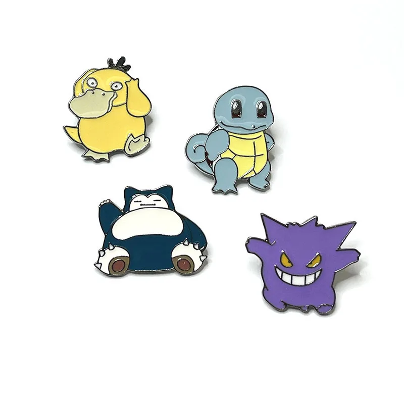Poke Psyduck Brooch, Zinc alloy Snorlax badge brooch, pokeball Squirtle pin brooch for decoration