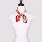 Print Scarfs Women Women Custom Logo Digital Print Designer Custom Neck Silk Scarfs For Women