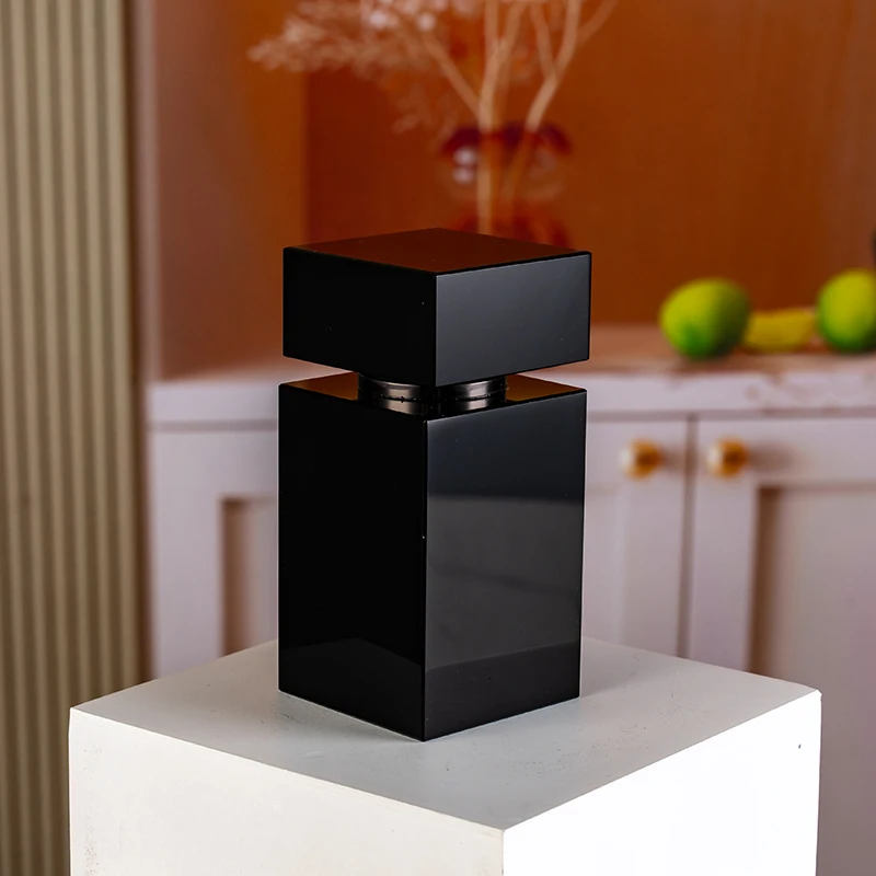 product wholesale pure black texture square 6ml glass empty bottle elegant low key customizable crystal perfume bottle-7