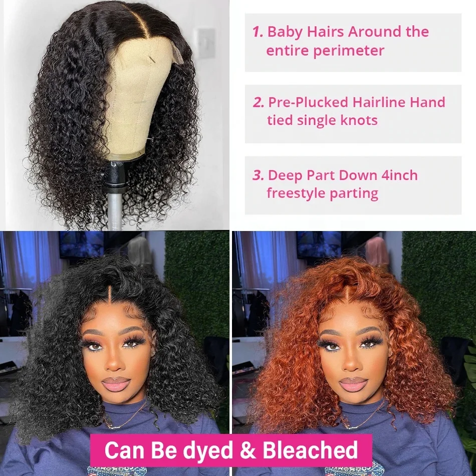 Cheap Deep Curly Wave Short Bob Wig Human Hair Hd Full Lace Front Wig Vendor Raw Indian Virgin Lace Frontal Wig For Black Women