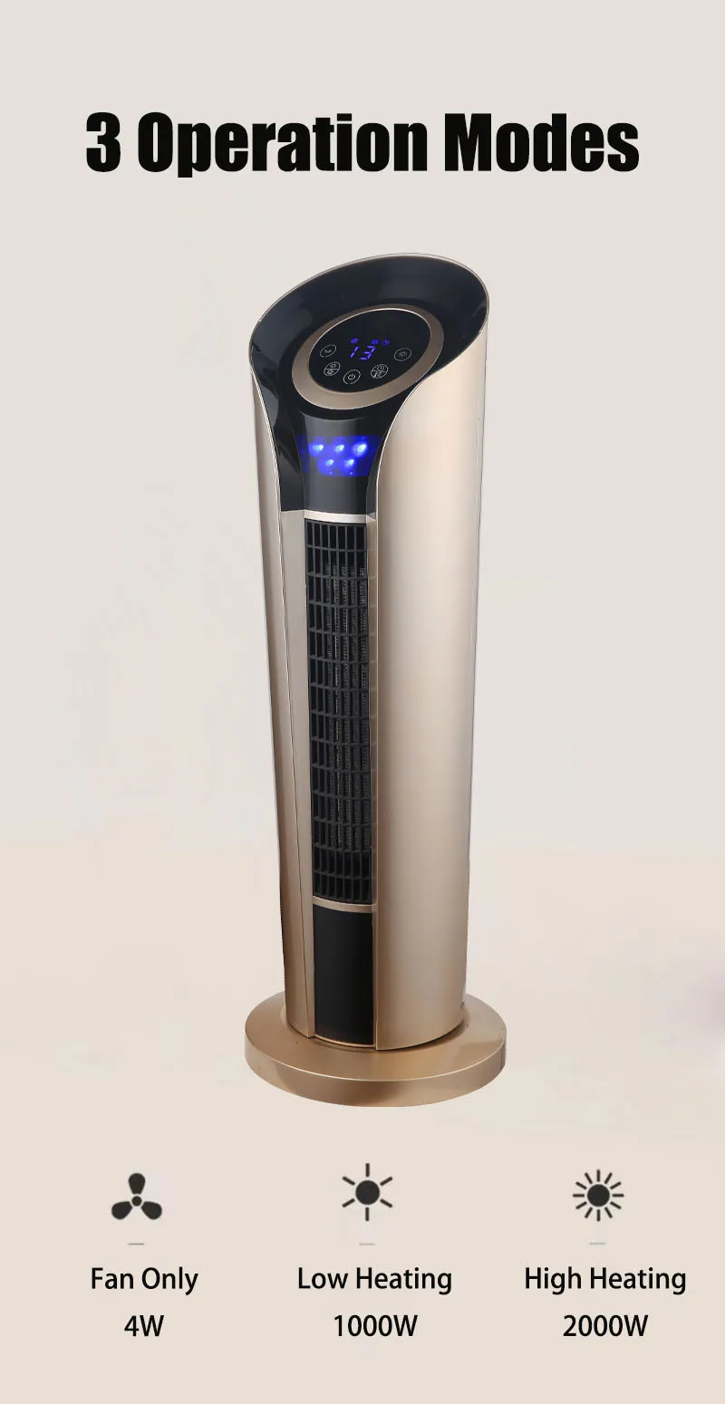 Heat-up Digital Portable Tower, PTC, Electric, Plastic - detail 10