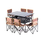 Camping Table Chair Set APS003 High Quality Wholesale Custom Portable Folding Camping Table 4-6 Persons Chairs Set
