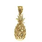 Yellow Gold Charm 925 Sterling Silver Yellow Gold Color 3d Hawaiian Pineapple Charm Pendant