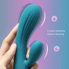 Sex Toy For USB Rechargeable Waterproof Double Soft Silicone Massage Vagina G Spot Sex Toy Rabbit Vibrator For Female