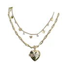 Heart Love Heart Shape Open Pendant Foe Necklace Gold Silver Color Available LOVE MAMA For Jewelry Making