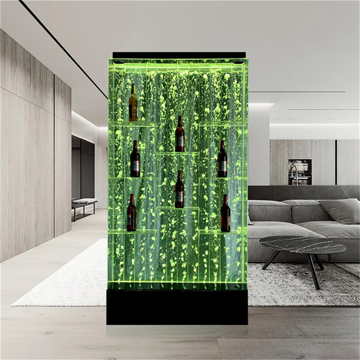 Custom Acrylic Bubble Wall Water Panel LED Light Manufacturer LED Acrylic Lighting Water Bubble Pillar Water Fountain