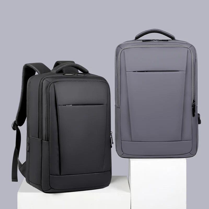 Wholesale  Waterproof leather 15.6 Inch mens school student Casual Sport travel business USB charging laptop bag backpacks