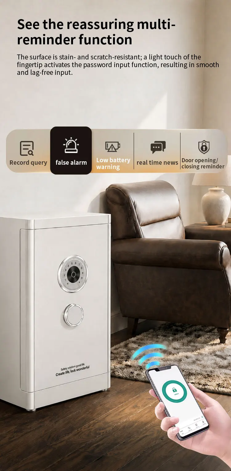 product ceqsafe electronic security safes heavy duty fingerprint smart safe box with emergency anti theft digital lock security box-8