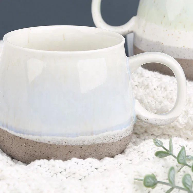 Gloway LOGO Gift Large-Capacity Kiln Glazed Color Gradient Stoneware Porcelain Tea Cup Handmade Mug Ceramic Coffee Pottery Cup