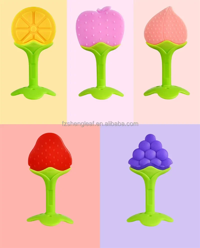 product bpa free food grade custom fruit sucking chew baby toy silicone silicon animals pacifier teething teether for newborn gift-6