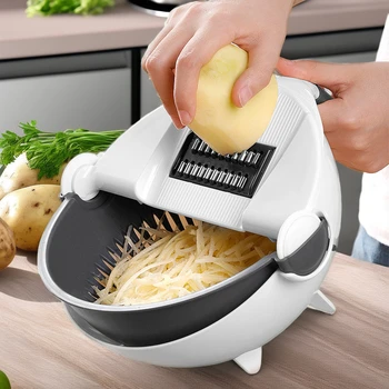 Kitchen Home Manufacturer Dropshipping Vegetable Cutter Board Grater Function Drain Basket Cleaning Potato Fruit Vegetable Tools