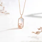 Necklace Solid Spring Design AU750 Fashion 18K Gold Jewelry Natural White Shell Necklace Solid Gold Necklace