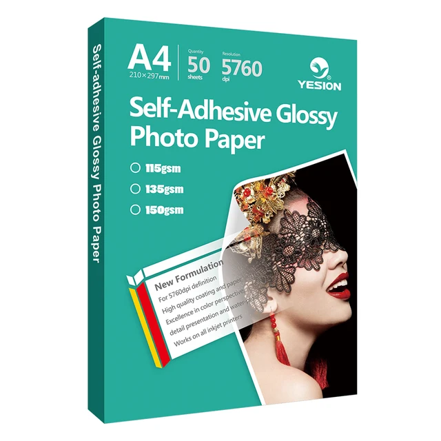 Yesion Sticker Photo Paper /115gsm~150gsm A3 A4 Self Adhesive Glossy Photo Paper For Inkjet Printer