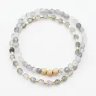 Gemstone Labradorite Bead Bracelet Gemstone Labradorite Stone Bead Sparkle Sterling Silver Beaded Bracelet Set