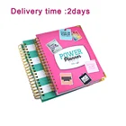 Spiral Spiral Free Sample Custom Design Flowery Cover Gold Corner Spiral Undated Stationery 2021 2022 Diary Planner