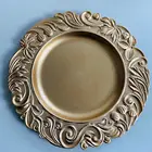 Gold Wedding Glitter Gold Charger Antique Reusable Hard Plate Plastic Plates For Wedding