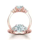 Ring Women Wedding N Engagement With 6pcs Side Stones1.0ct Round Clear D Moissanite 10K 14K 18K Solid Gold Diamond Ring