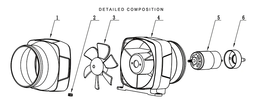 Inline Duct Fan, Plastic, NIMIB1-130-01 - detail 20