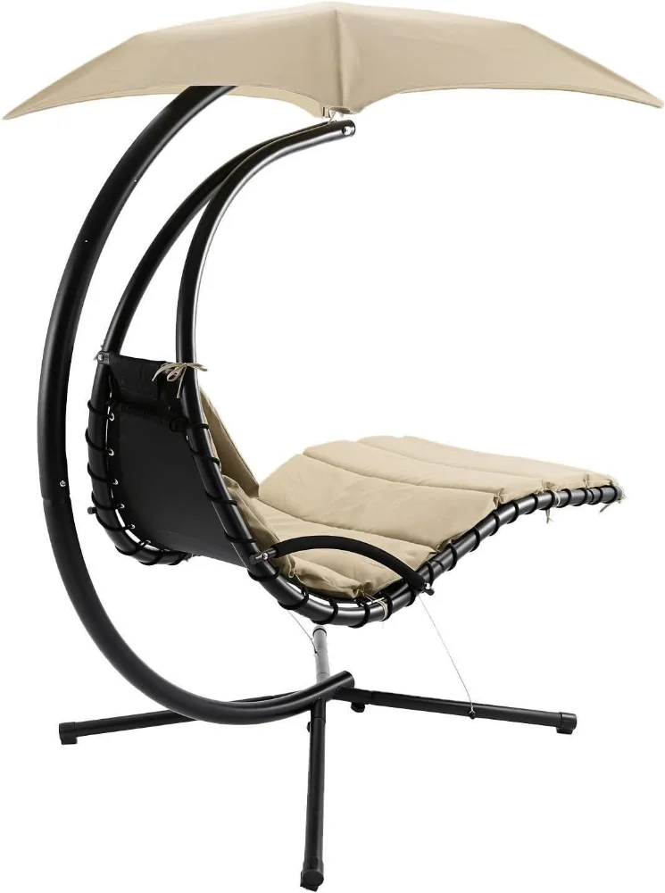 Modern Steel Outdoor Camping Chair Patio Garden Hanging Swing Chair Canopy Furniture with Cushions Foldable Design for Hotels supplier