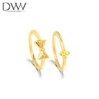 Ring 2021 New Designs Ring Set Cute Style Bowknot Shape 18K Gold Plated Double Ring