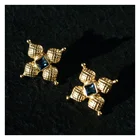 Diamond Earrings Earrings 2021 Vintage Diamond Studded Rhinestone Earrings Rhinestone Roman Earrings