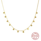 CANNER New Ins S925 Silver Necklace Geometric Dot Pendant Women's 18K Gold Clavicle Chain Factory Wholesale