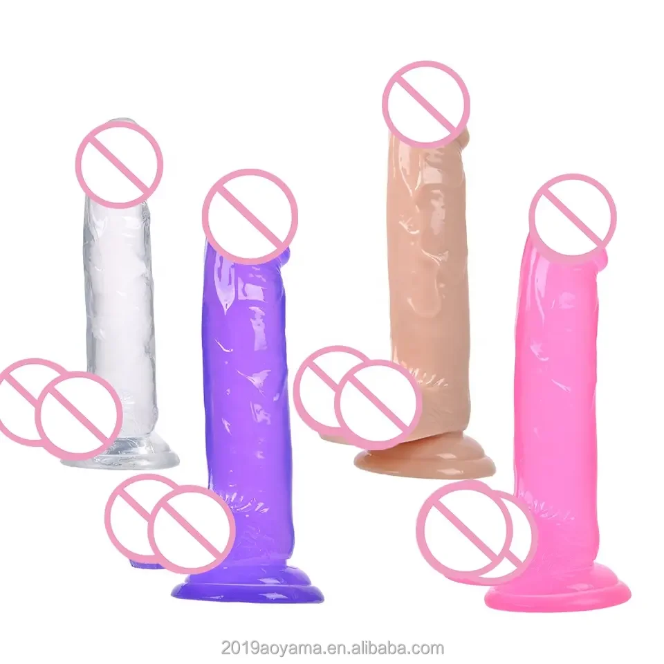 China High Quality Colorful Liquid Silicone Jelly Dildo Realistic Art